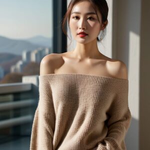 リアル系日本人女性×冬ニットを再現｜Stable Diffusion用ベースプロンプト（Design Knit Set）