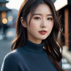 リアル系日本人女性×冬ニットを再現｜Stable Diffusion用ベースプロンプト（Tight-Fit Knit）