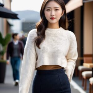 リアル系日本人女性×冬ニットを再現｜Stable Diffusion用ベースプロンプト（Silhouette Knit Set）