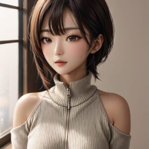 リアル系日本人女性×冬ニットを再現｜Stable Diffusion用ベースプロンプト（Zip-Knit）