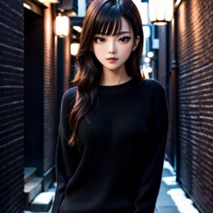 リアル系日本人女性×冬ニットを再現｜Stable Diffusion用ベースプロンプト（Rock-Knit）