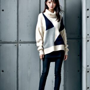 リアル系日本人女性×冬ニットを再現｜Stable Diffusion用ベースプロンプト（Mode-Knit）