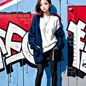 リアル系日本人女性×冬ニットを再現｜Stable Diffusion用ベースプロンプト（Street-Knit）