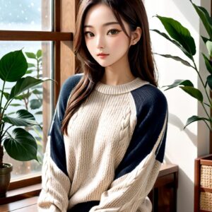 リアル系日本人女性×冬ニットを再現｜Stable Diffusion用ベースプロンプト（Natural-Knit）